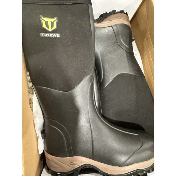 TIDEWE Rubber Neoprene Boots Size 7 Waterproof Black, Brown main image 3
